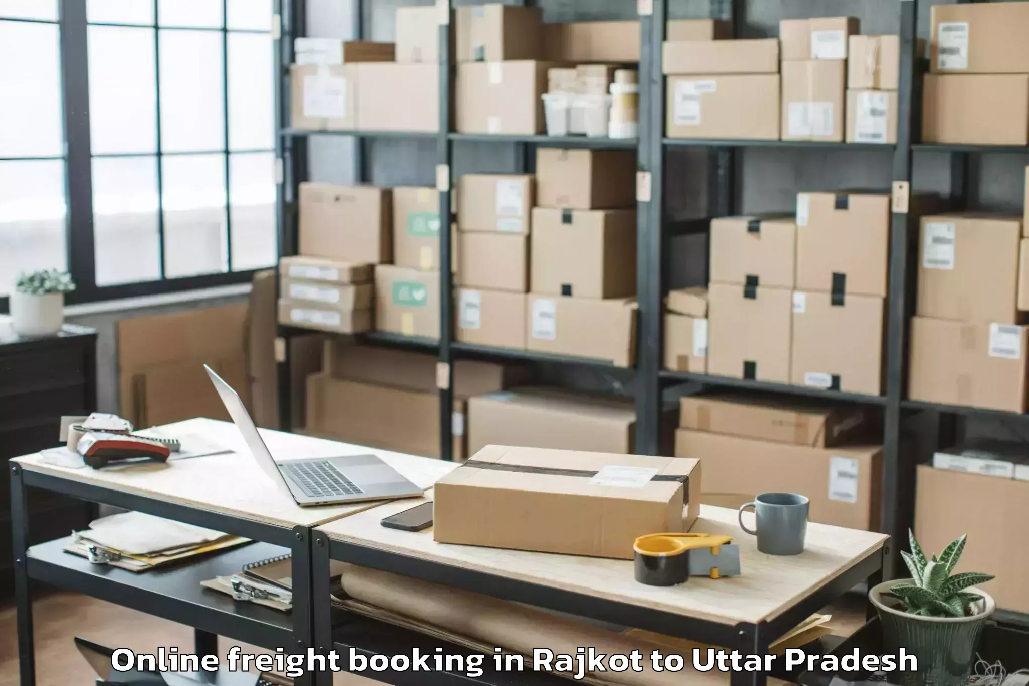 Hassle-Free Rajkot to Bahjoi Online Freight Booking